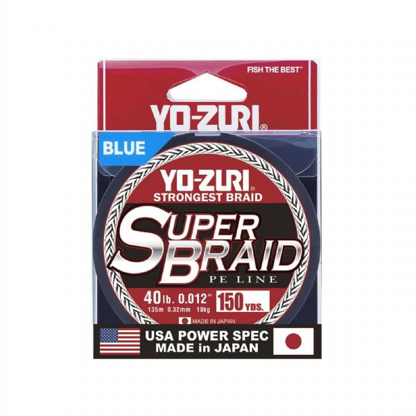  Yo-Zuri Super Braid 150 Yard Spool Blue 40 Pound Line